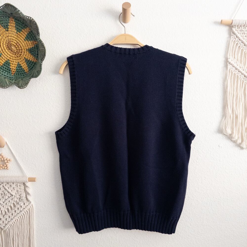 Polo Ralph Lauren Navy Pullover V-Neck Sweater Vest Size Large - Picture 2 of 4
